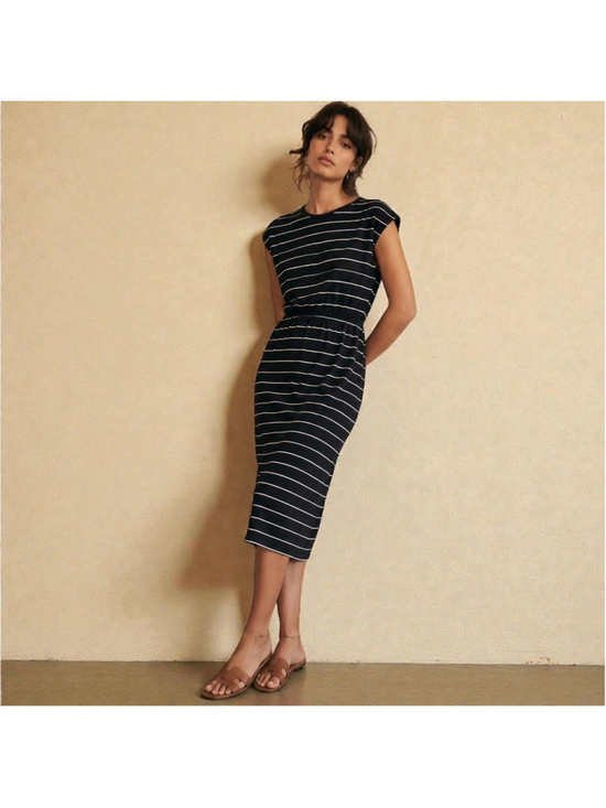 Athleta Dresses & Skirts - Athleta Stripe T Shirt Dress Pima Cotton Sz S NWT
